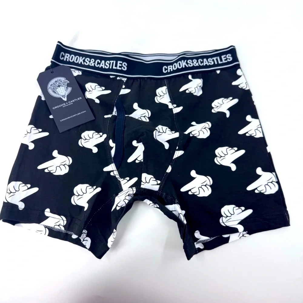 NWT Crooks & Castles Monochrome Graphic Boxer Brief underwear‎